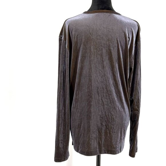 Vintage Kenneth Cole Velvet Shirt womens M Oversized 90s Grunge Fairy Goth Boxy - Picture 6 of 7